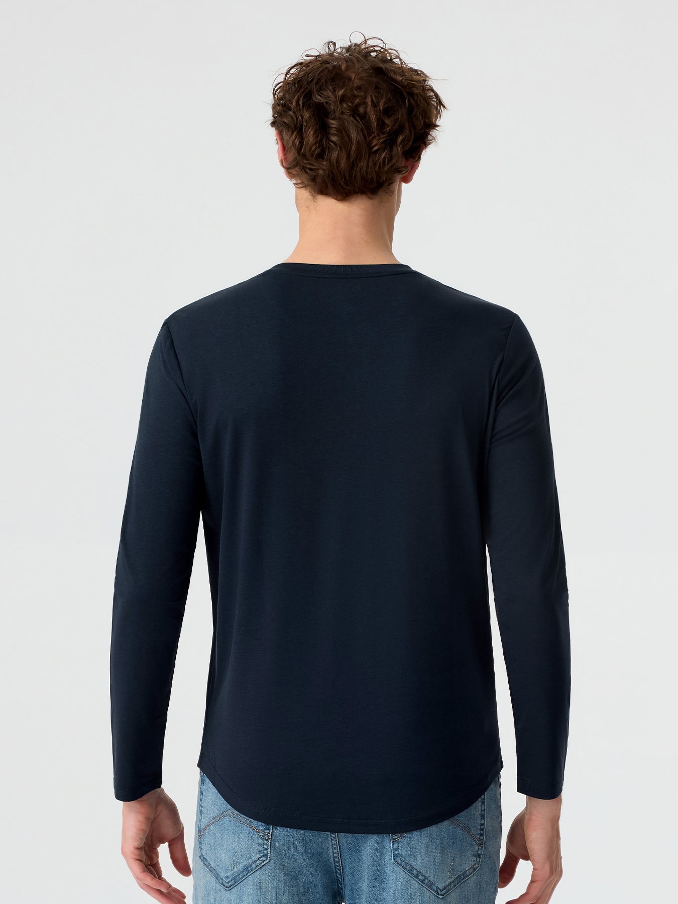 StaySmooth Long Sleeve Henley Drop-Cut Tee